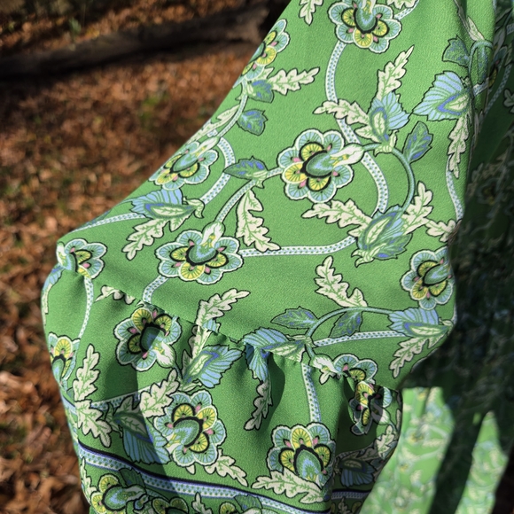 Max Studio Green Boho Maxi Dress Smocked Waist Size 3X - Picture 10 of 11